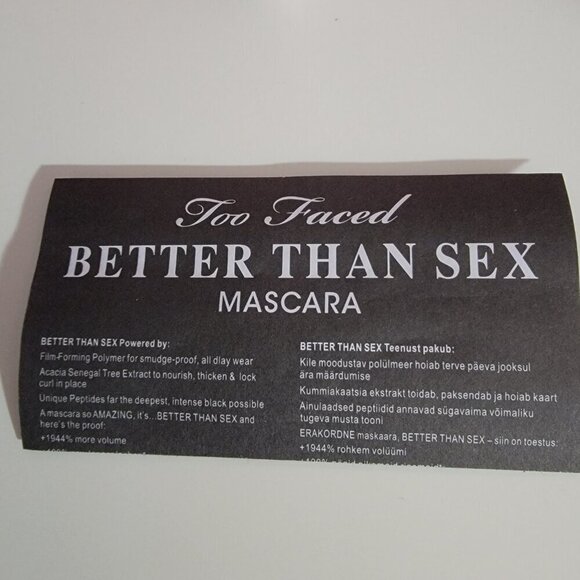 Too Faced Better than Sex Black Mascara in Box Full Size - Picture 8 of 13